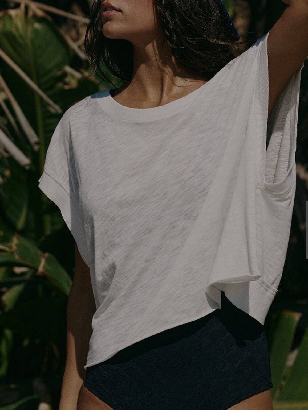 Free People FP Movement white My time long sleeve layering top Open Back Size S